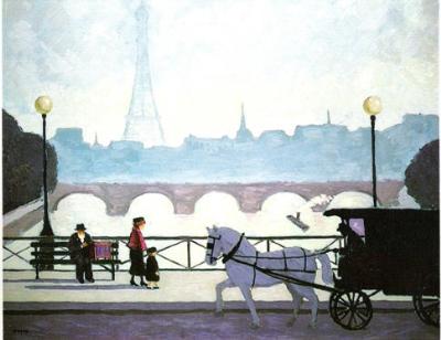 Sample artwork by John Payne (1928 - 2000), known for poetic realist cityscape, still life, portrait and flower painting - View similar artists and auction records